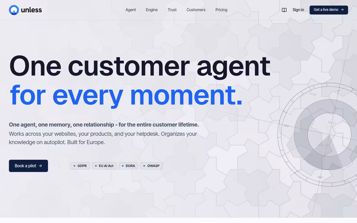 UNLESS homepage screenshot