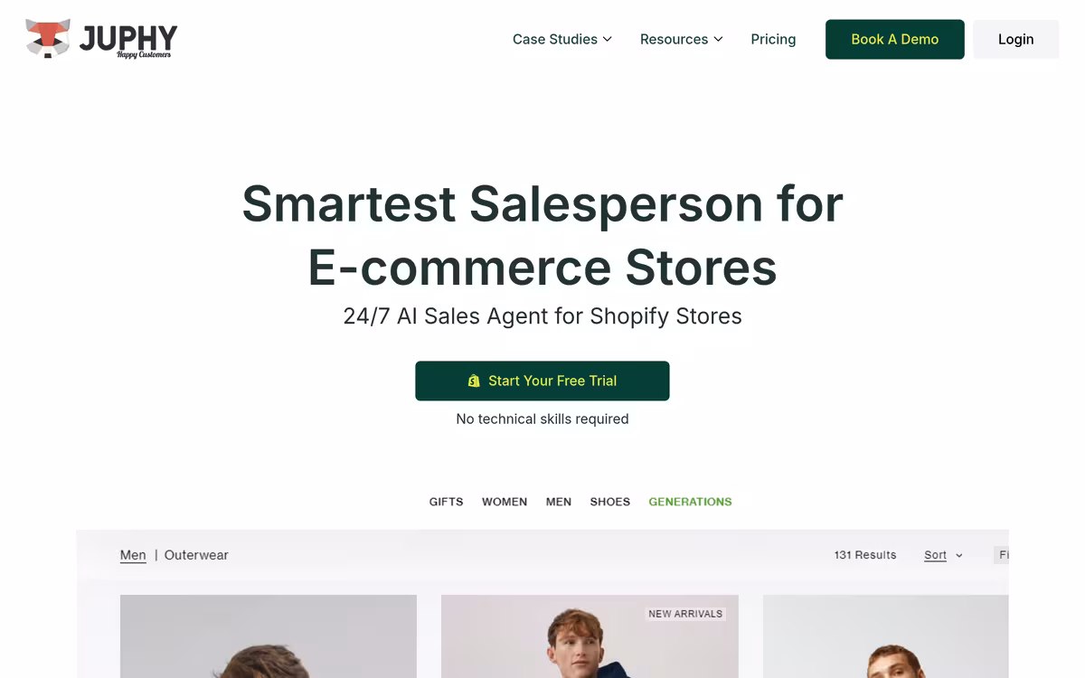 Juphy homepage screenshot