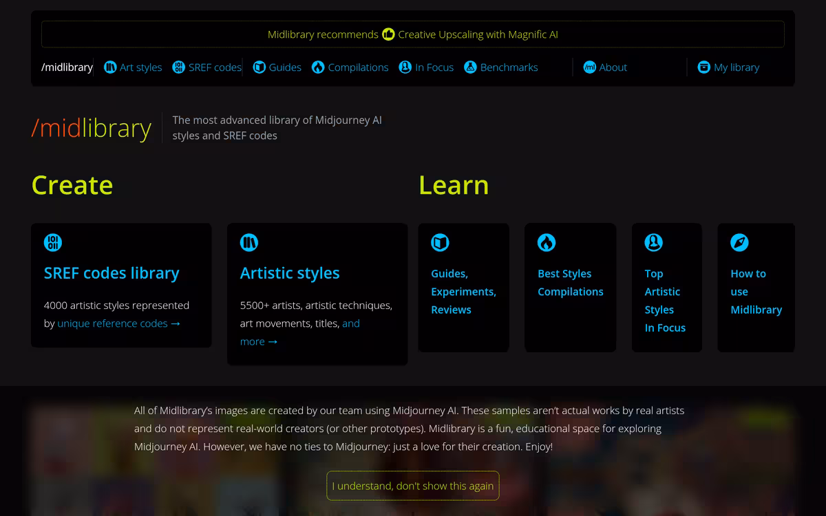 Midlibrary homepage screenshot