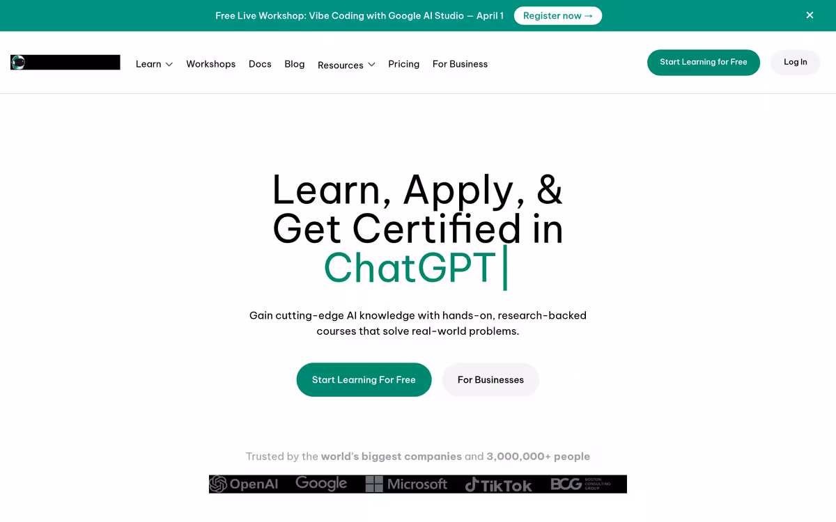 Learn Prompting homepage screenshot