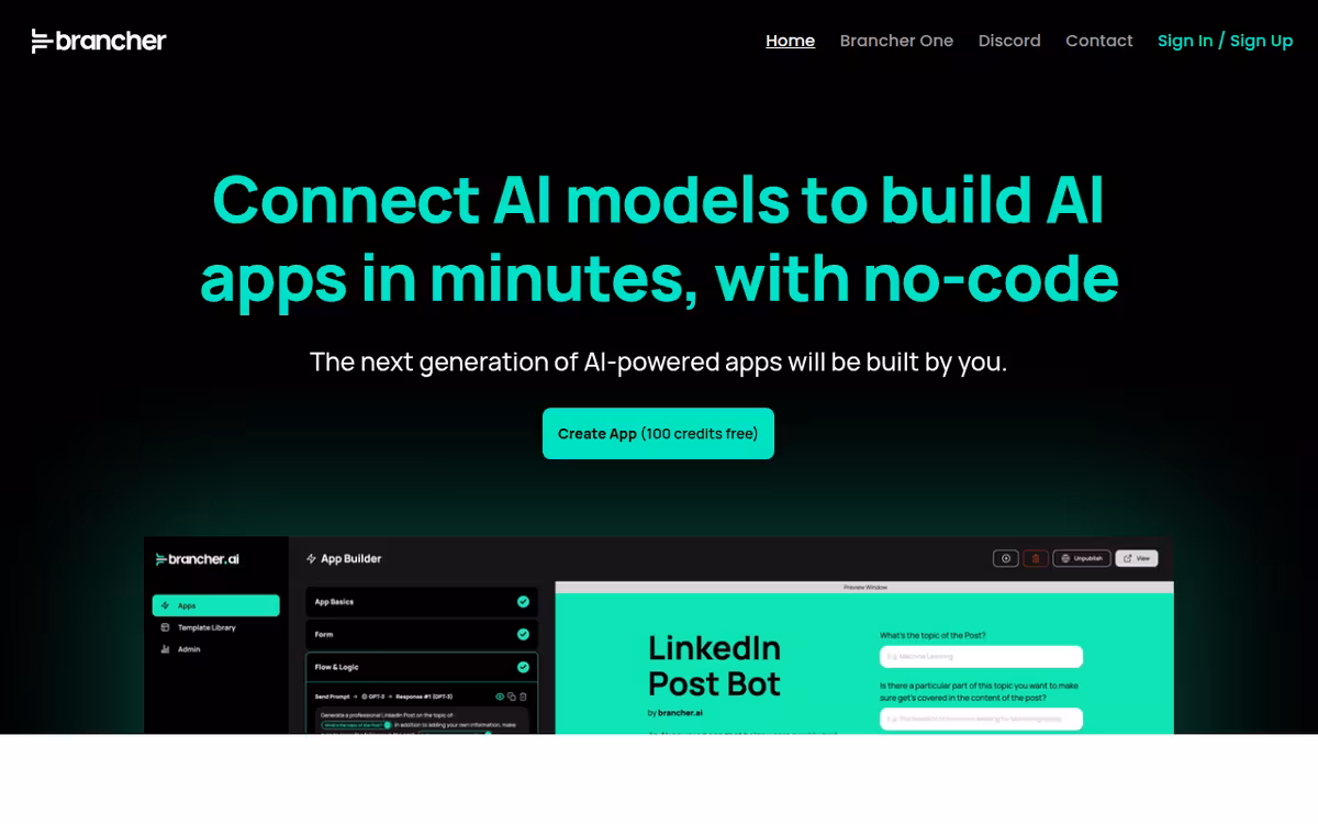 Brancher.ai homepage screenshot