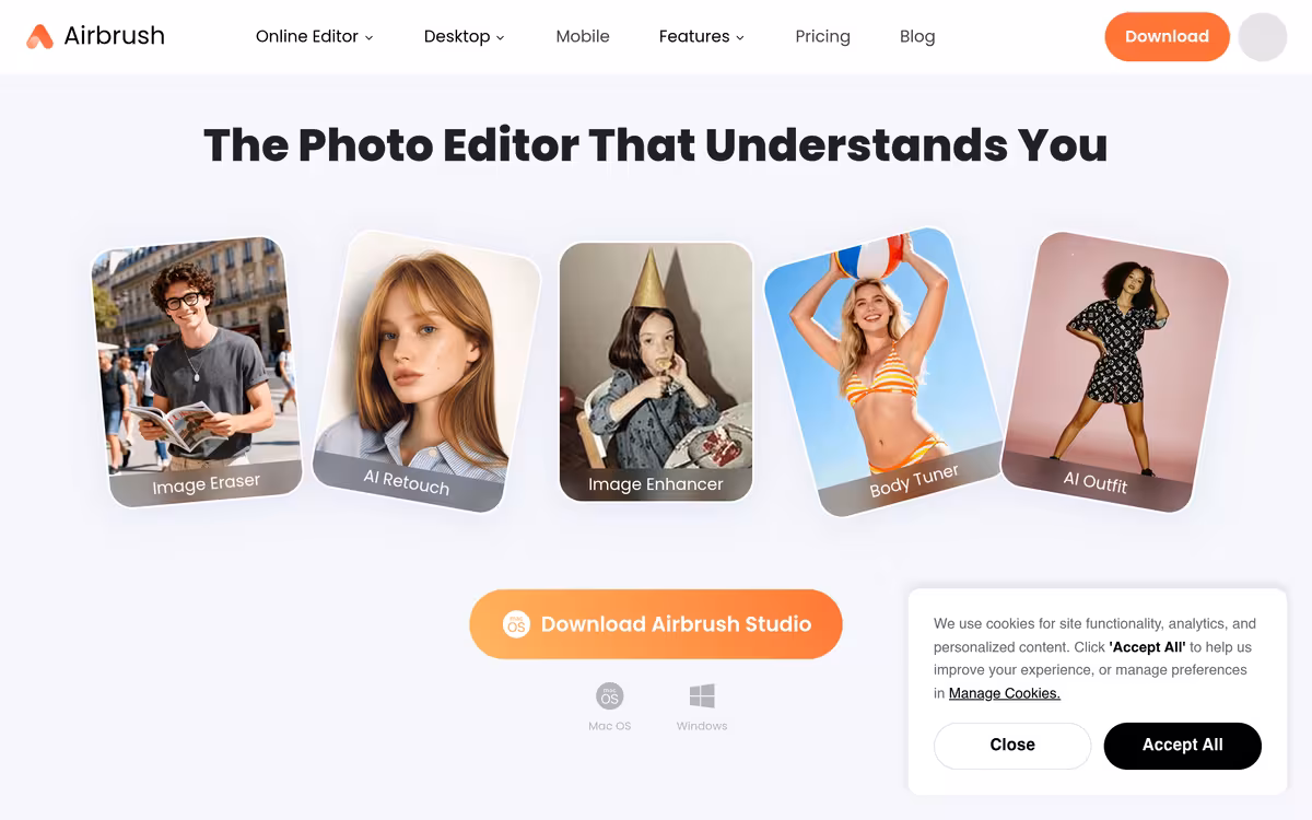 Airbrush homepage screenshot