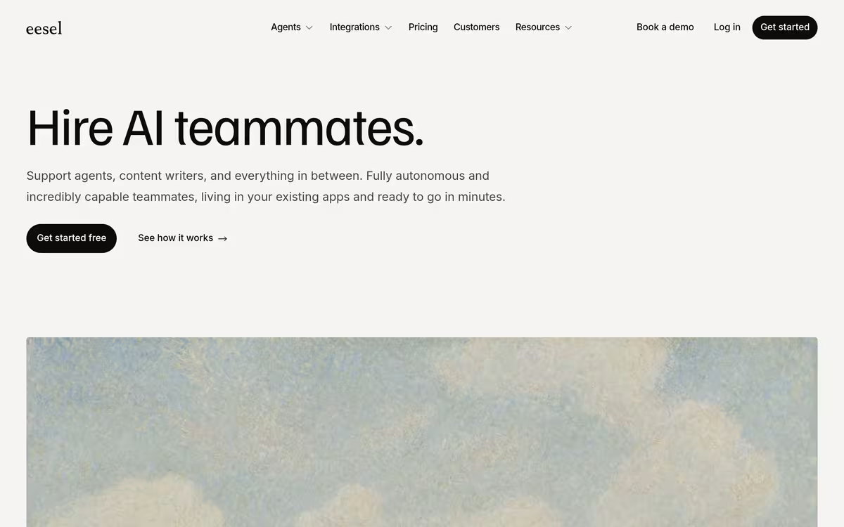 eesel AI homepage screenshot