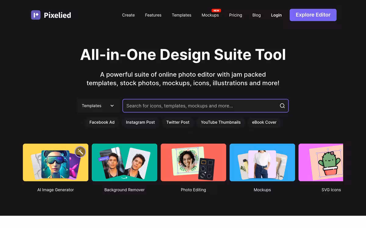 Pixelied homepage screenshot