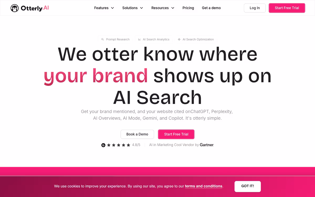 AI Search Monitoring Tool homepage screenshot