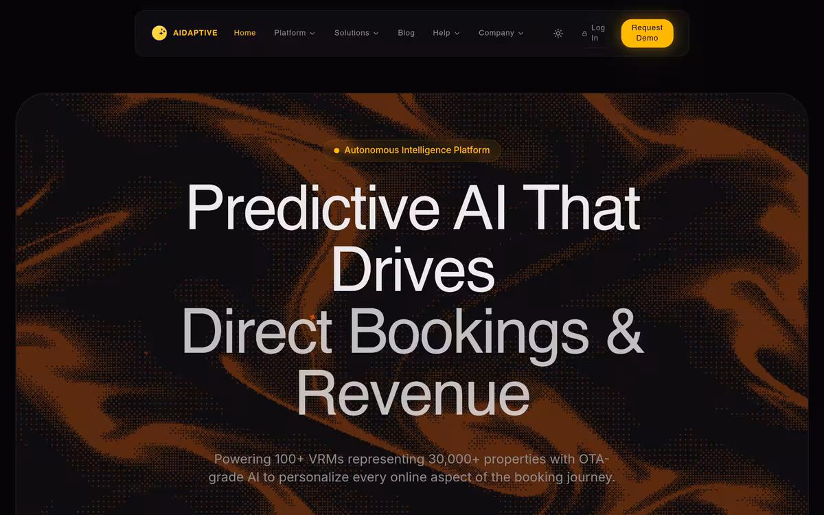 Aidaptive homepage screenshot