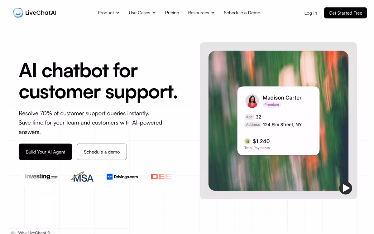 Free AI Chatbot for Customer Support (Best Answer Quality) homepage screenshot