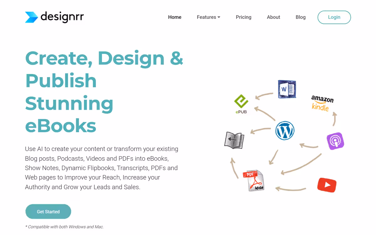 Designrr homepage screenshot