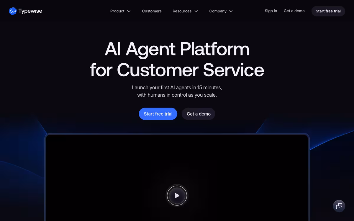 Typewise homepage screenshot