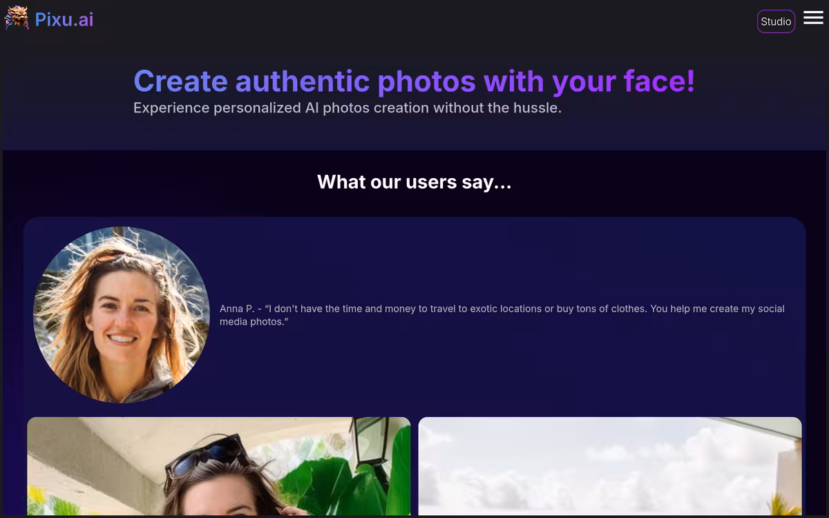 Personalized AI Image and Video Generation homepage screenshot
