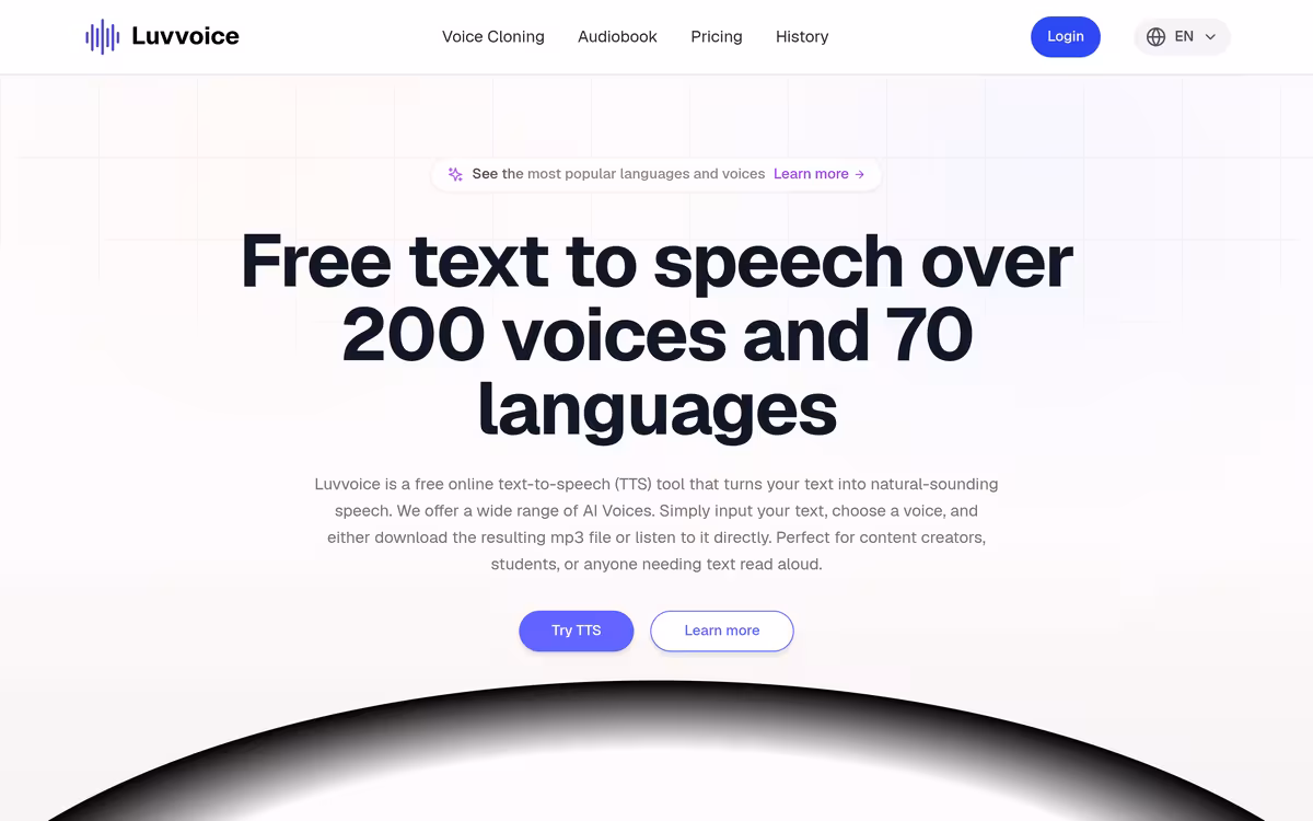 Luvvoice homepage screenshot