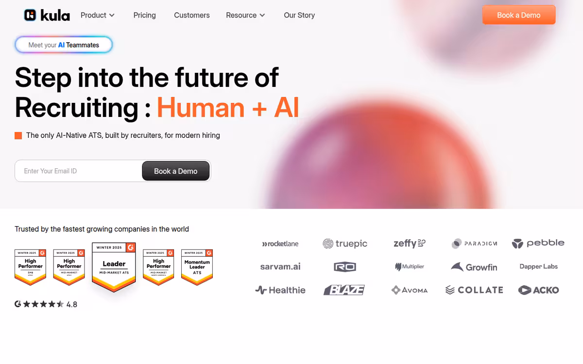 Kula homepage screenshot