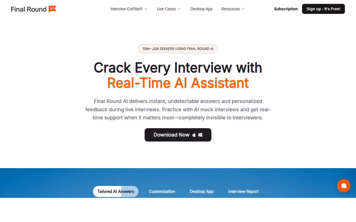 Final Round AI homepage screenshot