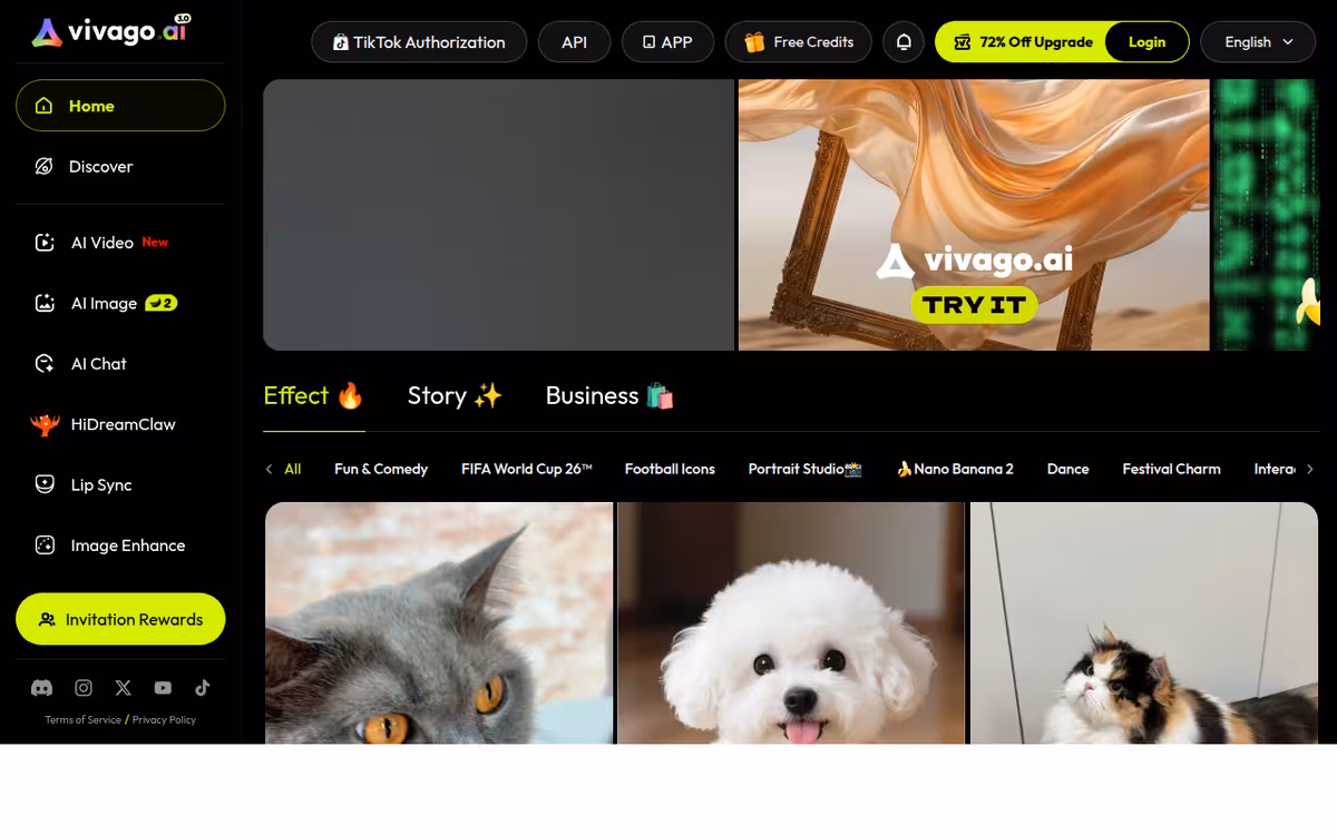 Viva AI homepage screenshot