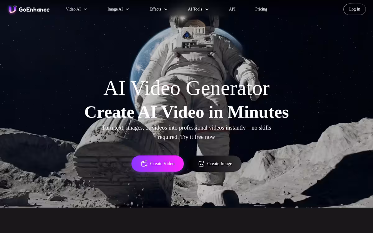 GoEnhance AI homepage screenshot