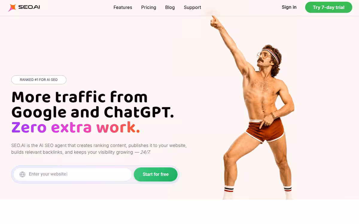 AI SEO homepage screenshot