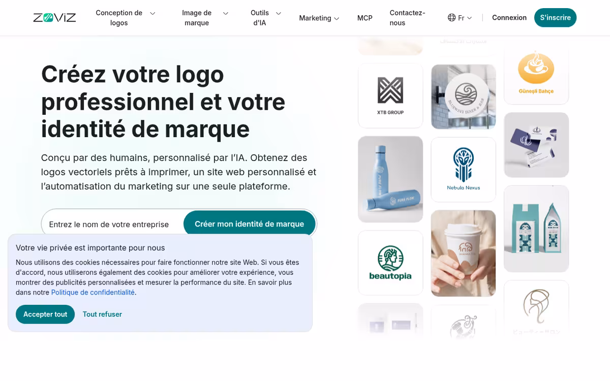 Zoviz homepage screenshot