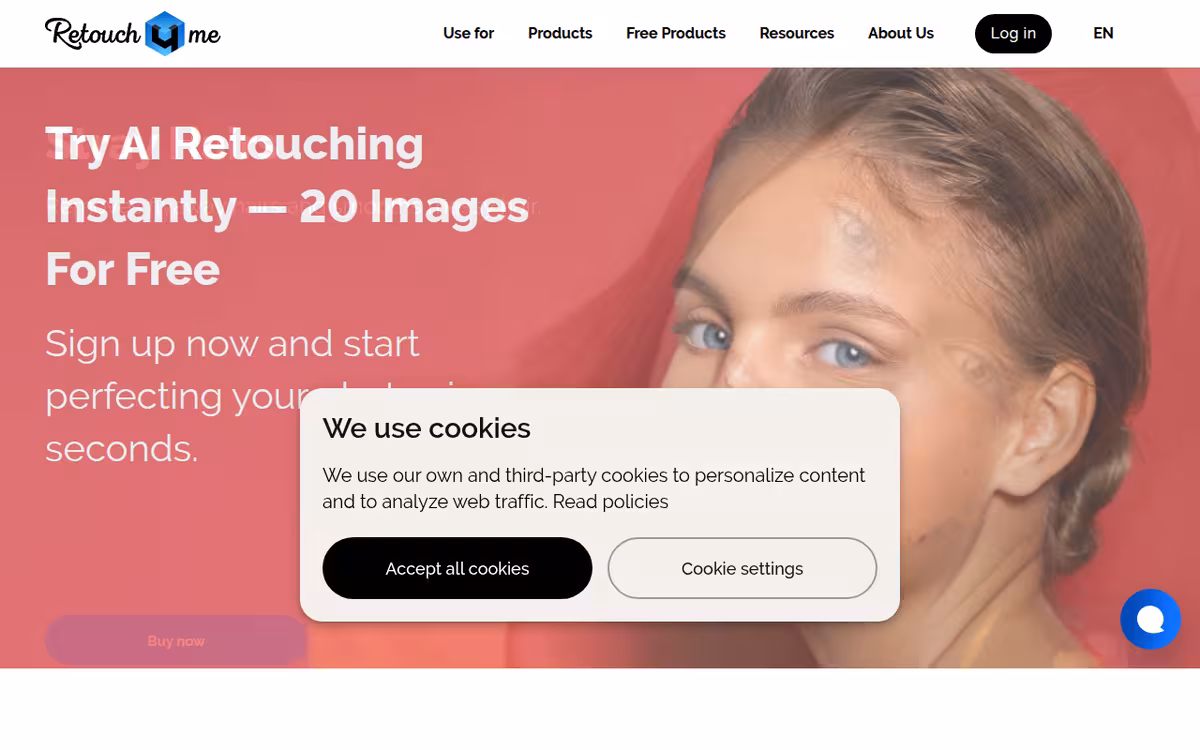 Retouch4me homepage screenshot