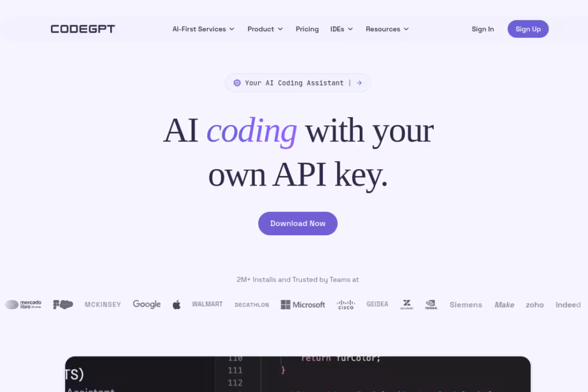 CodeGPT by Judini homepage screenshot