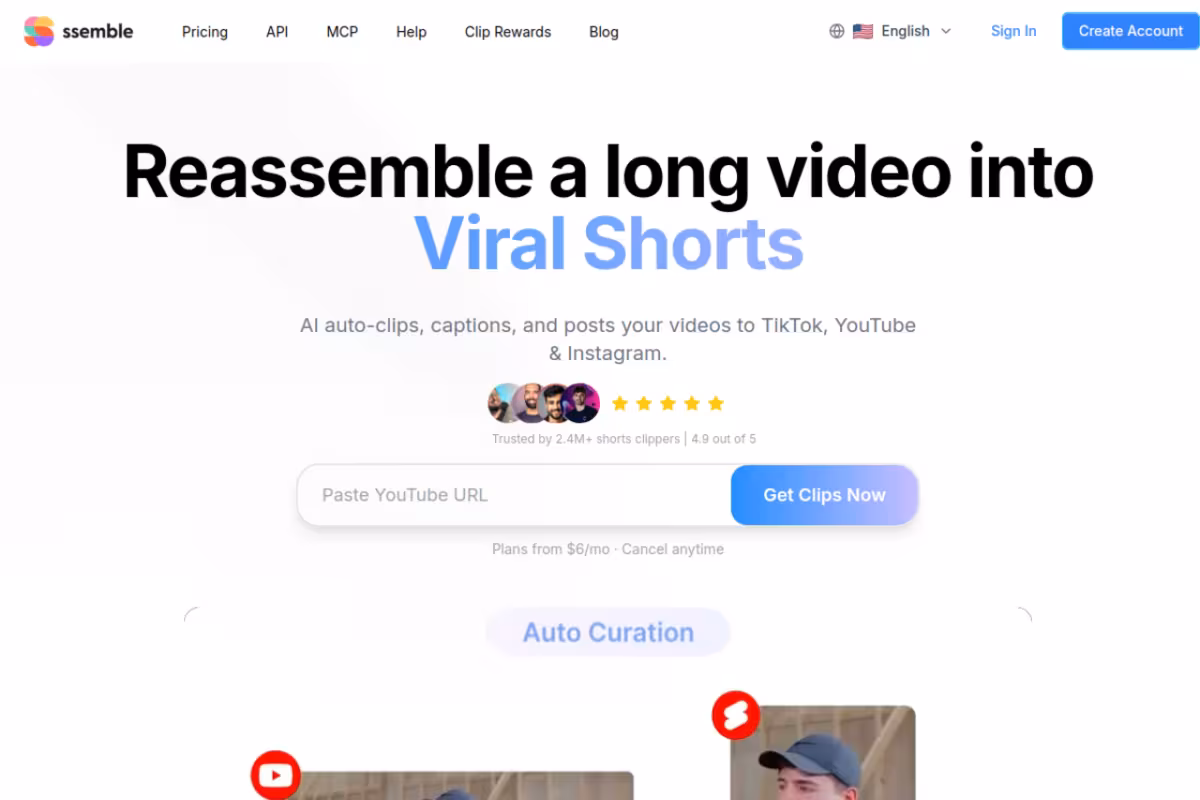 Ssemble homepage screenshot