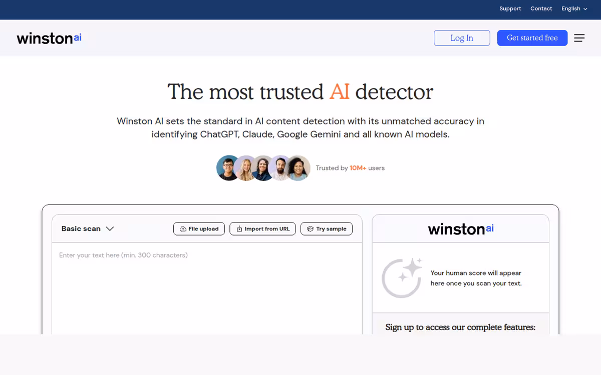 ChatGPT Detection Tool homepage screenshot