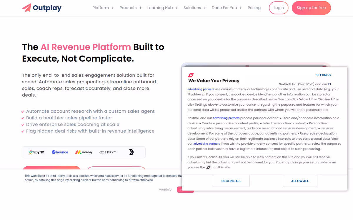 Outplayhq homepage screenshot
