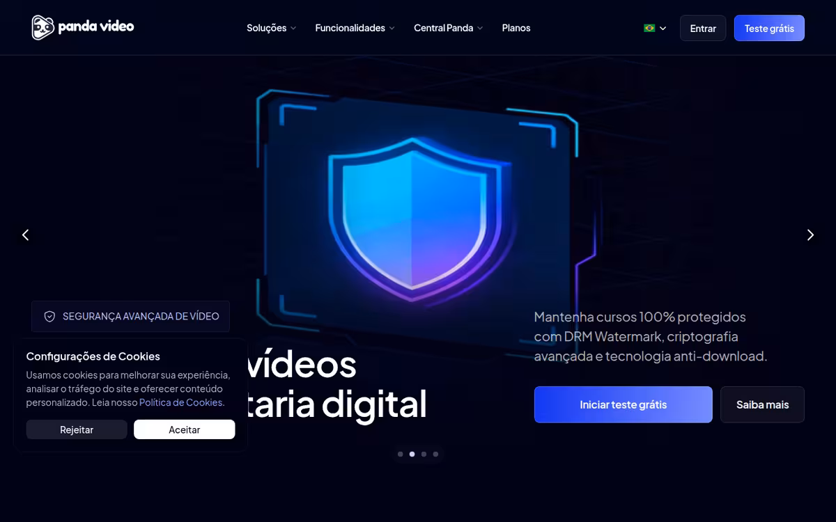 Panda Video homepage screenshot