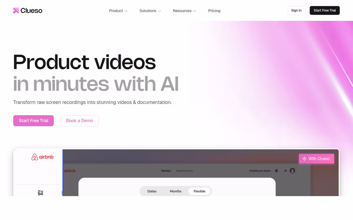 Clueso homepage screenshot