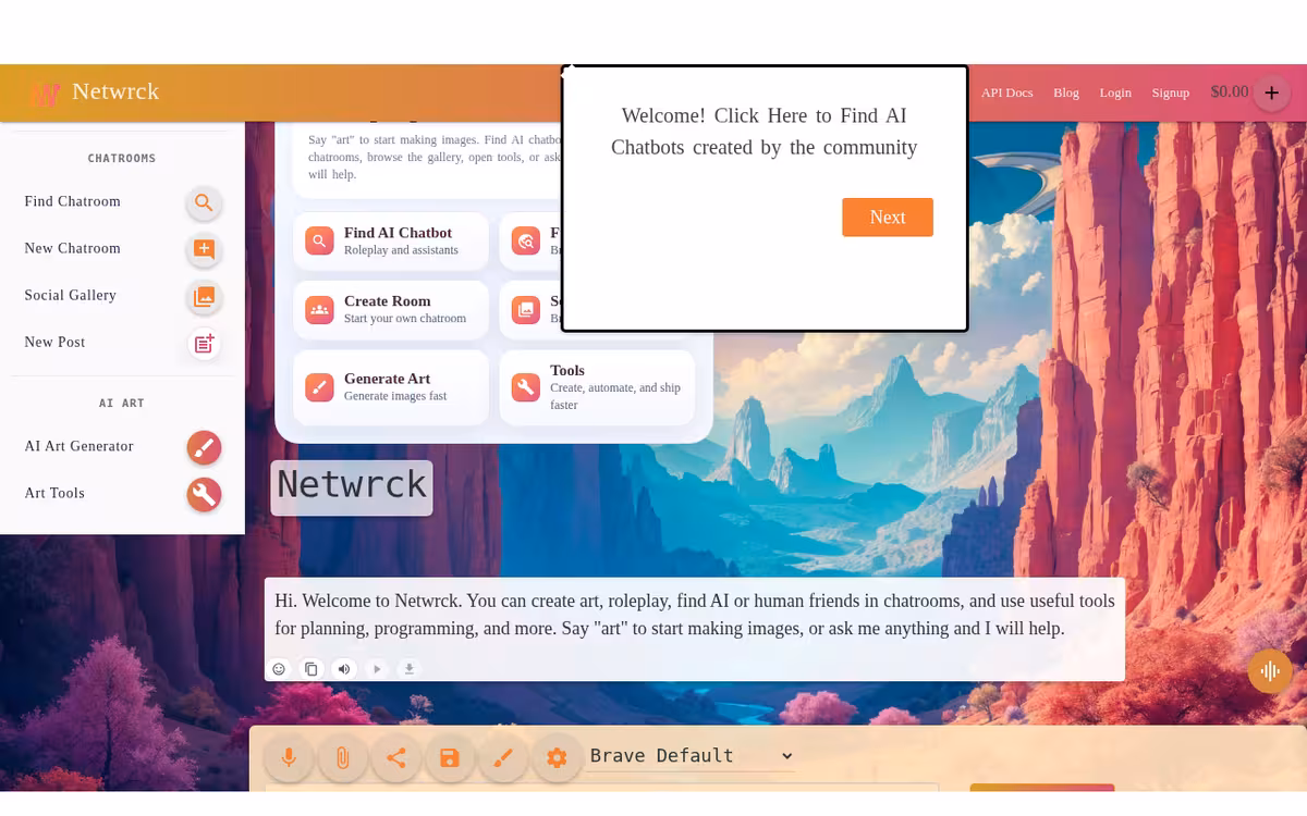 Netwrck homepage screenshot
