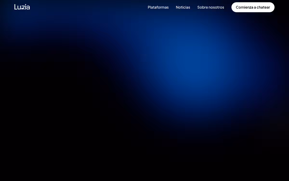 Luzia homepage screenshot