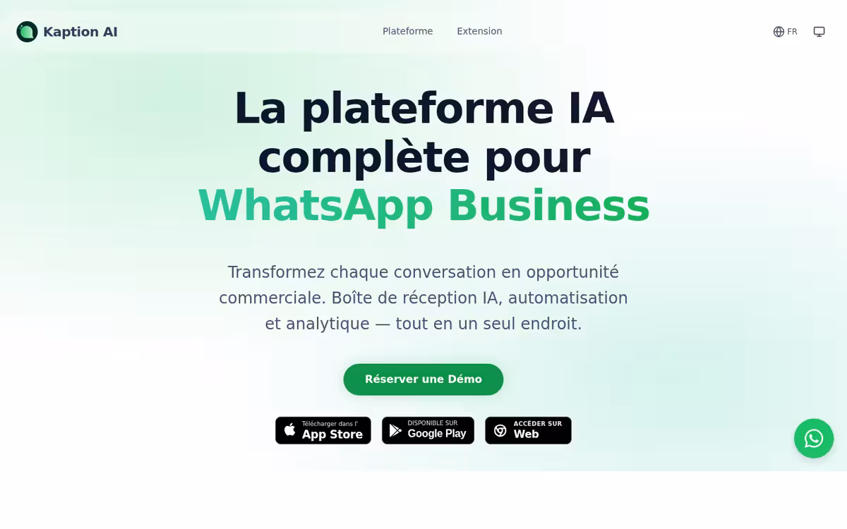 Kaption AI homepage screenshot