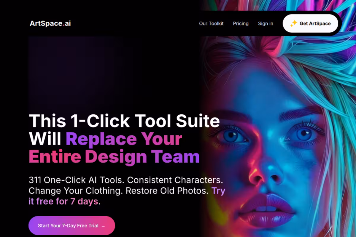 ArtSpace.ai homepage screenshot