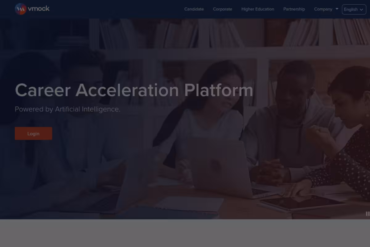 VMock homepage screenshot