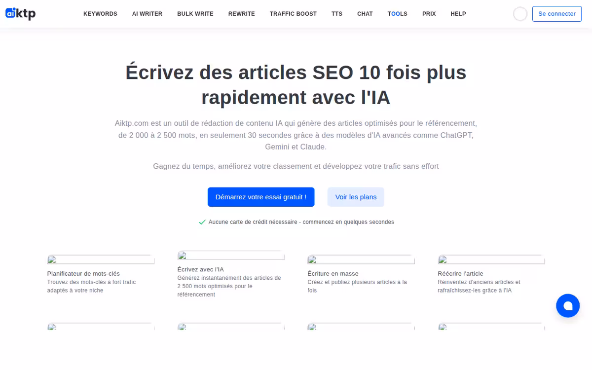 AI SEO homepage screenshot