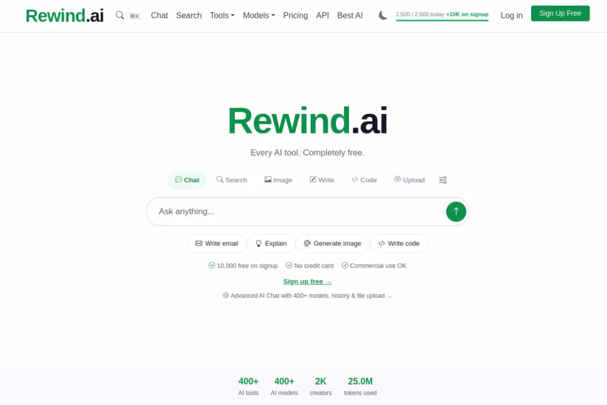 rewind.ai homepage screenshot