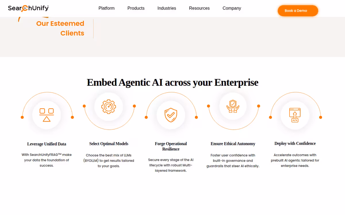 SearchUnify homepage screenshot