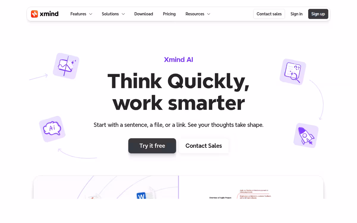 Xmind homepage screenshot