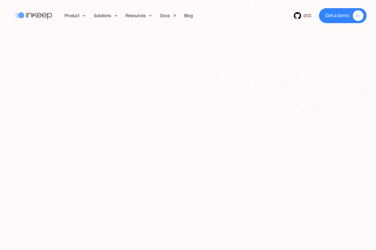 Inkeep homepage screenshot