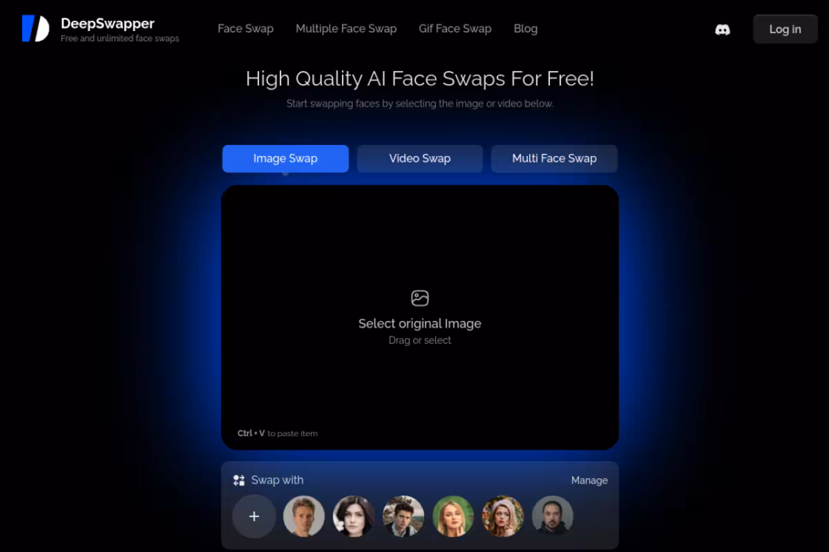DeepSwapper AI homepage screenshot