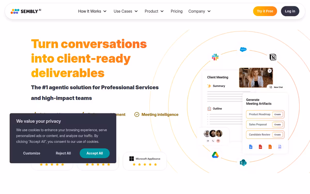 Sembly homepage screenshot