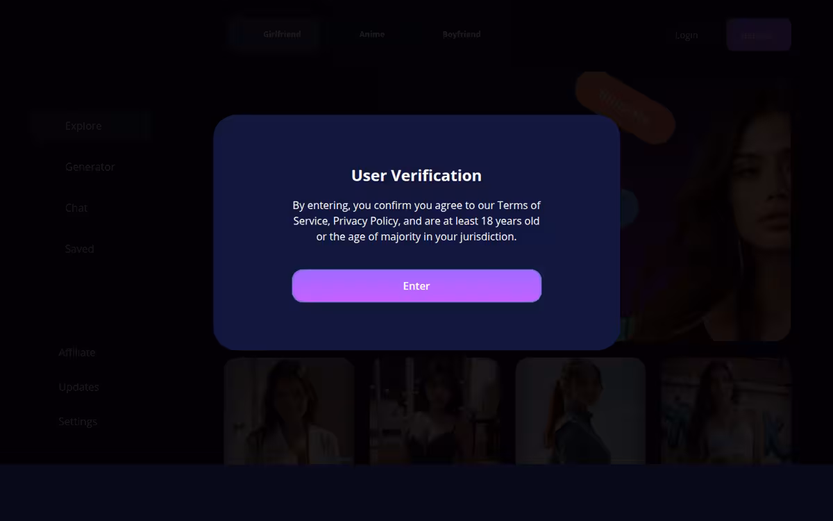 HeraHaven AI homepage screenshot