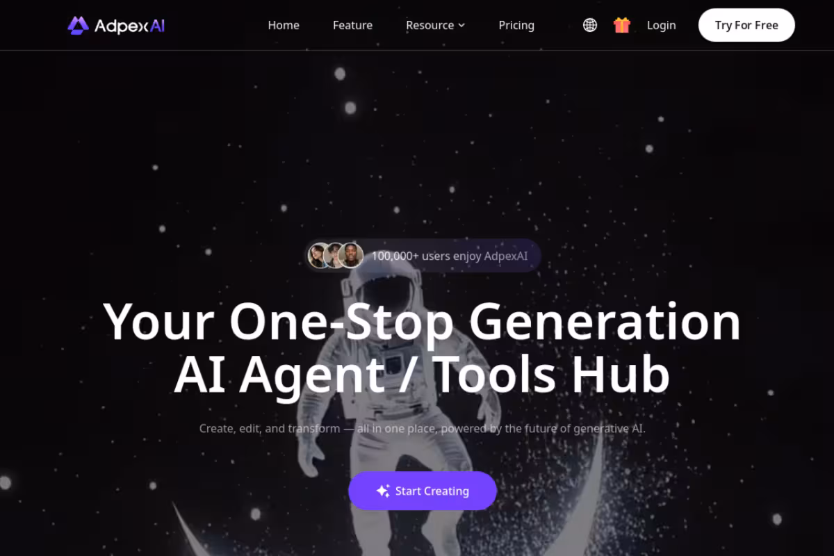 AdpexAI homepage screenshot