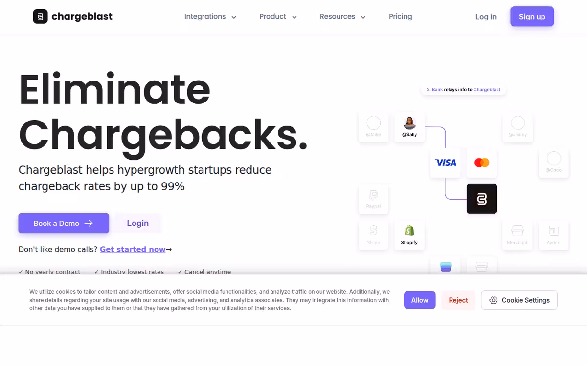 Chargeblast homepage screenshot