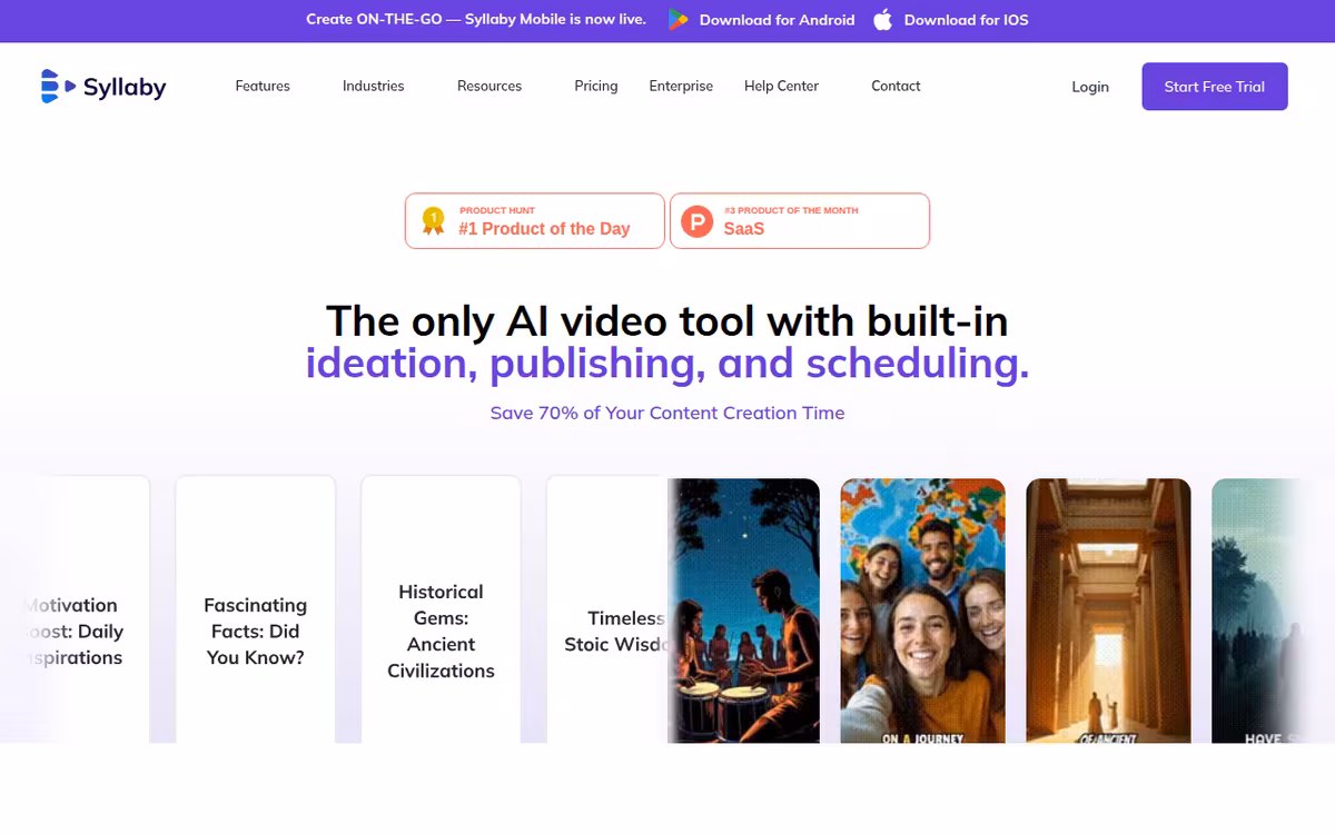 Syllaby homepage screenshot
