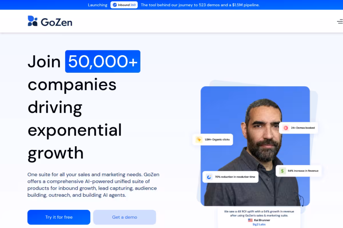 GoZen homepage screenshot