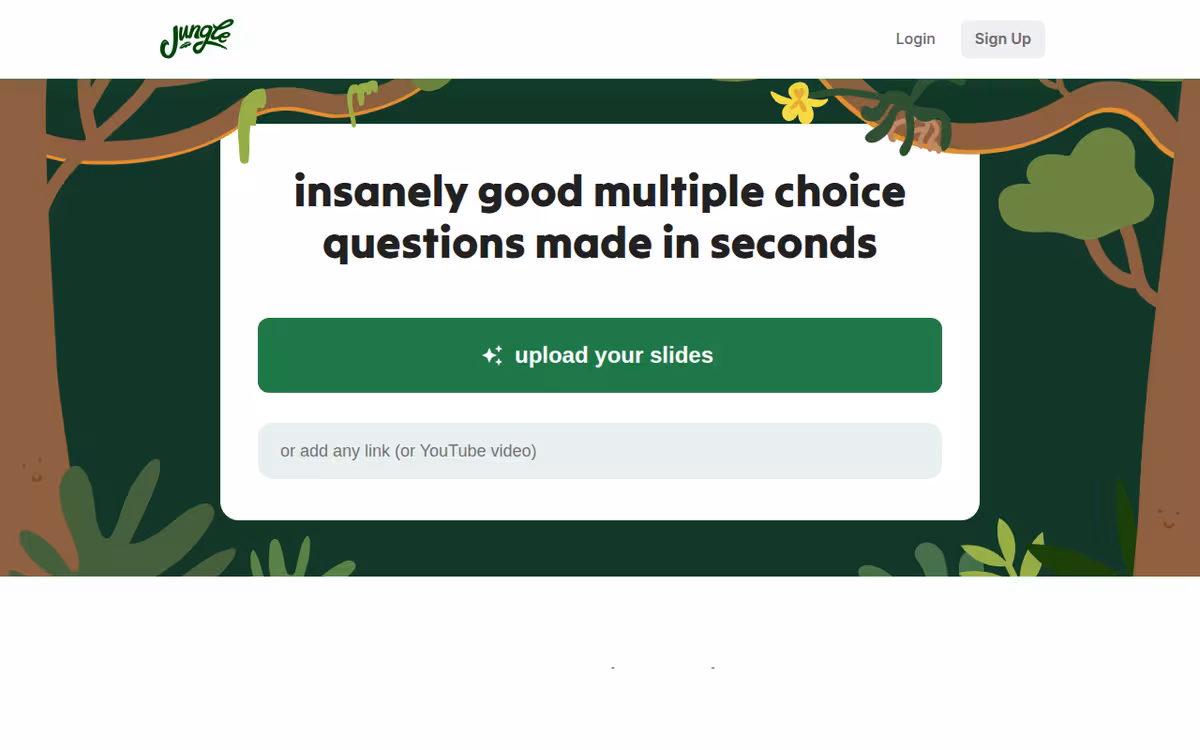 Jungle homepage screenshot