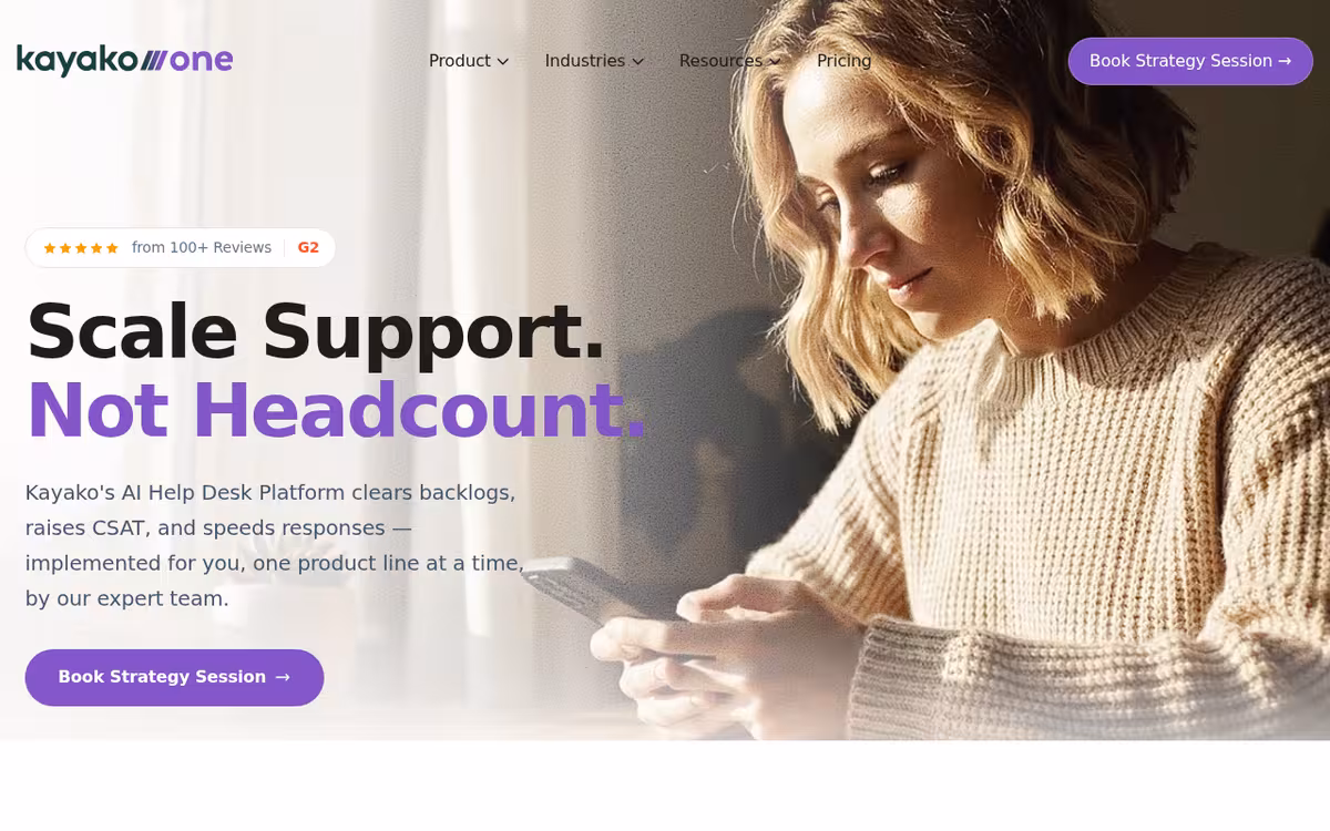 Kayako homepage screenshot