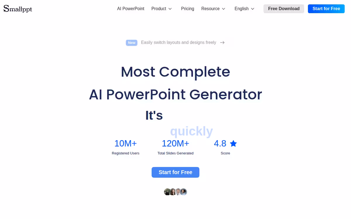 Smallppt homepage screenshot