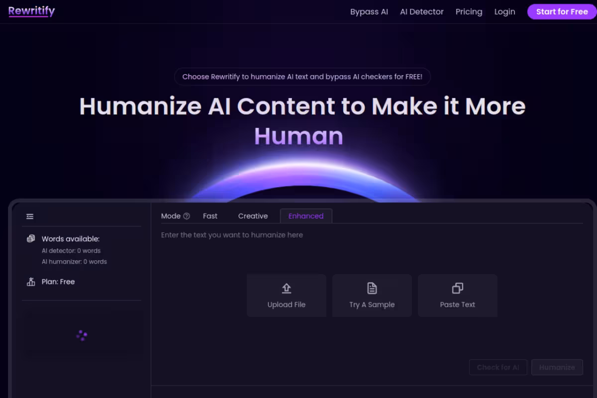 Rewritify homepage screenshot