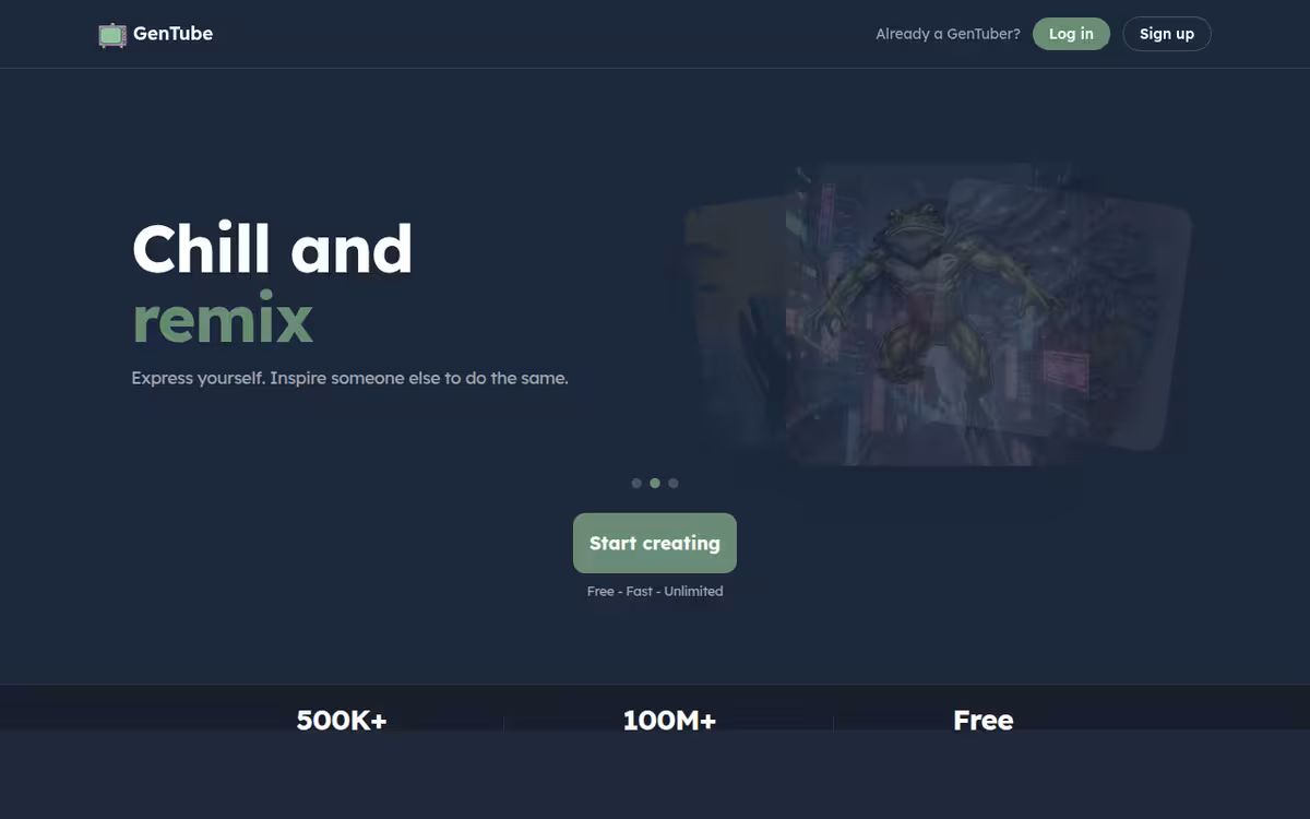 GenTube homepage screenshot